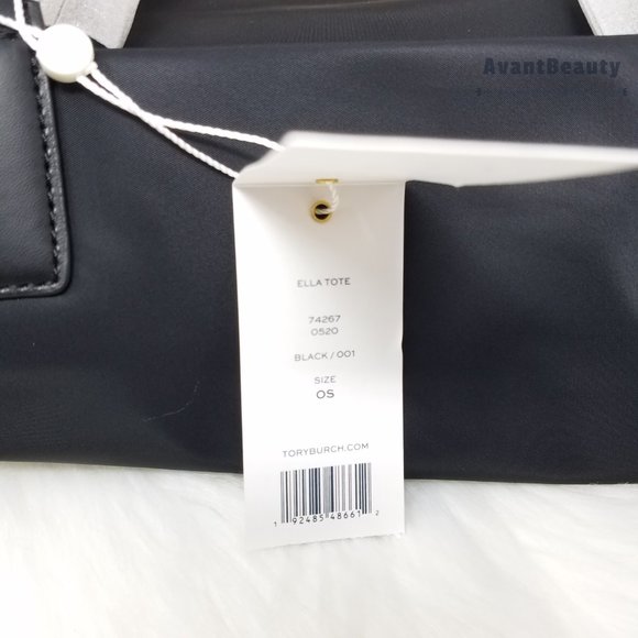NEW TORY BURCH ELLA NYLON TOTE BLACK LARGE - Picture 10 of 11